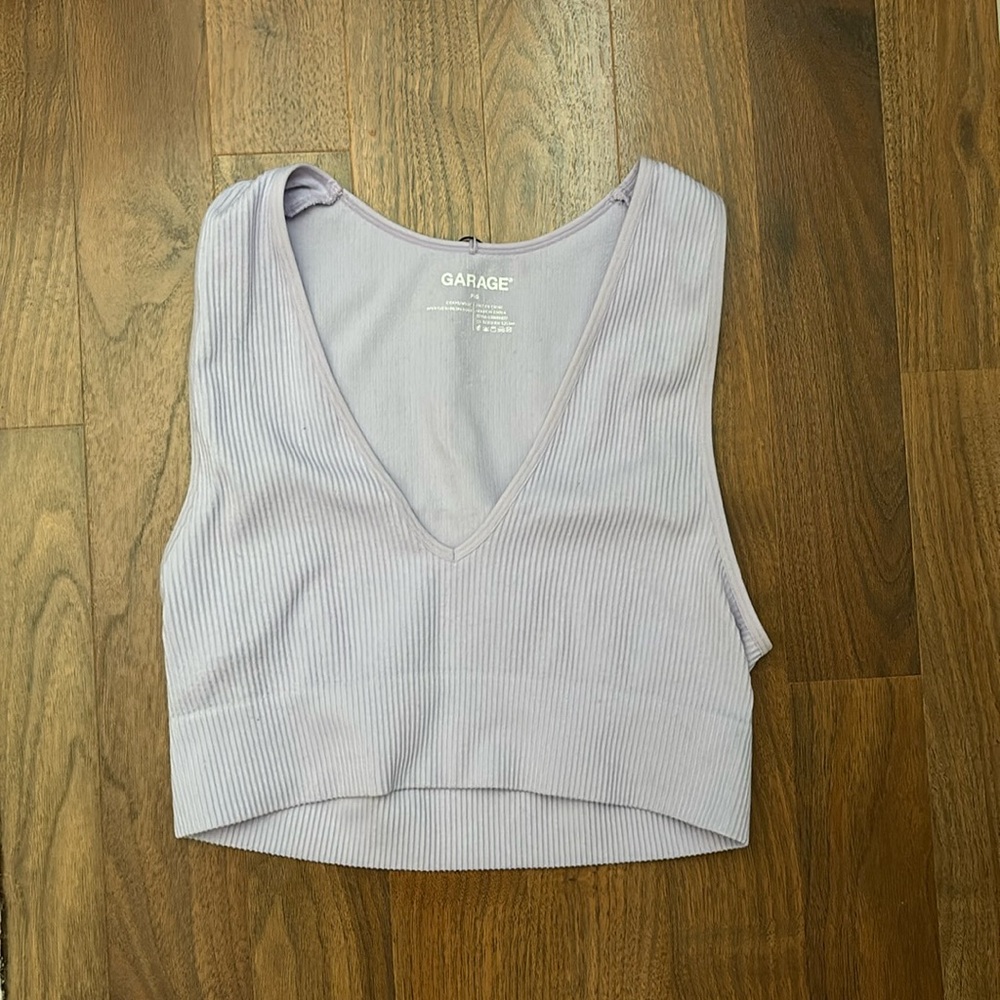 Garage purple cropped shirt